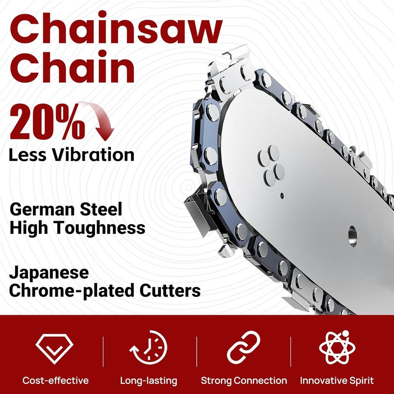 PETOX 3-Pack 10 Inch Chainsaw Chain 40 Drive Links, 3/8" Pitch, 0.050" Gauge, Fit for Craftsman, Remington, Worx, Sun Joe, Greenworks, Earthwise, Echo, Oregon, Husqvarna Chainsaws and More-S40 - Image 2
